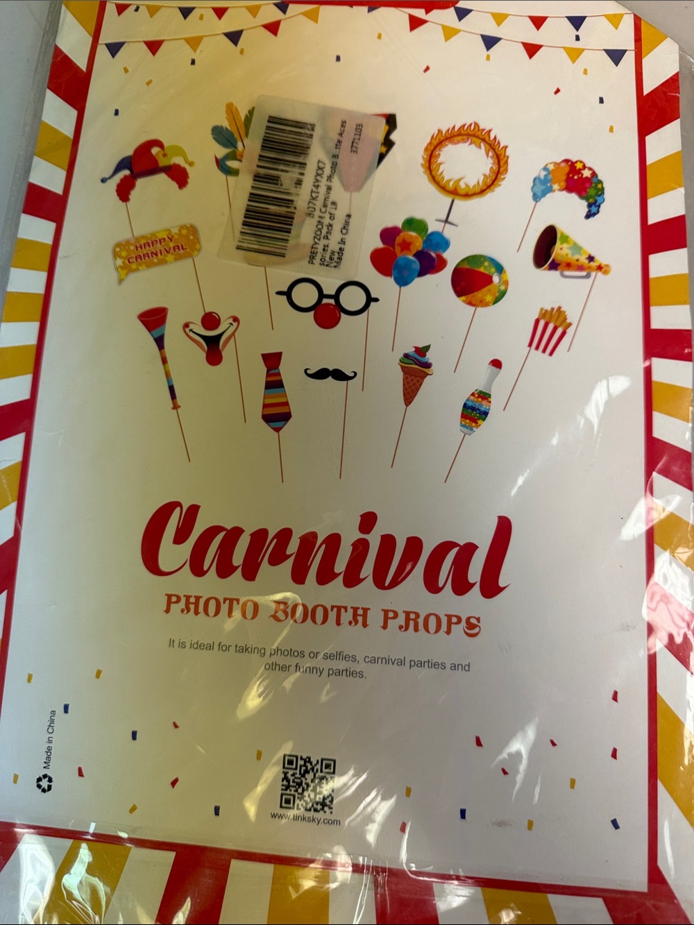 Carnival Photo Booth Props - Multicolor ideal for photos selfies carnival circus
